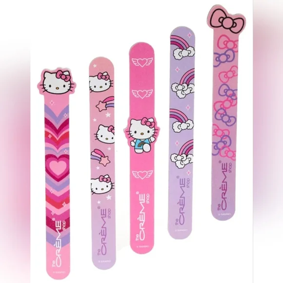 Hello Kitty The Crème Shop Nail Files Set Of 5 Salon Quality Pink Purple Gift - Picture 4 of 5